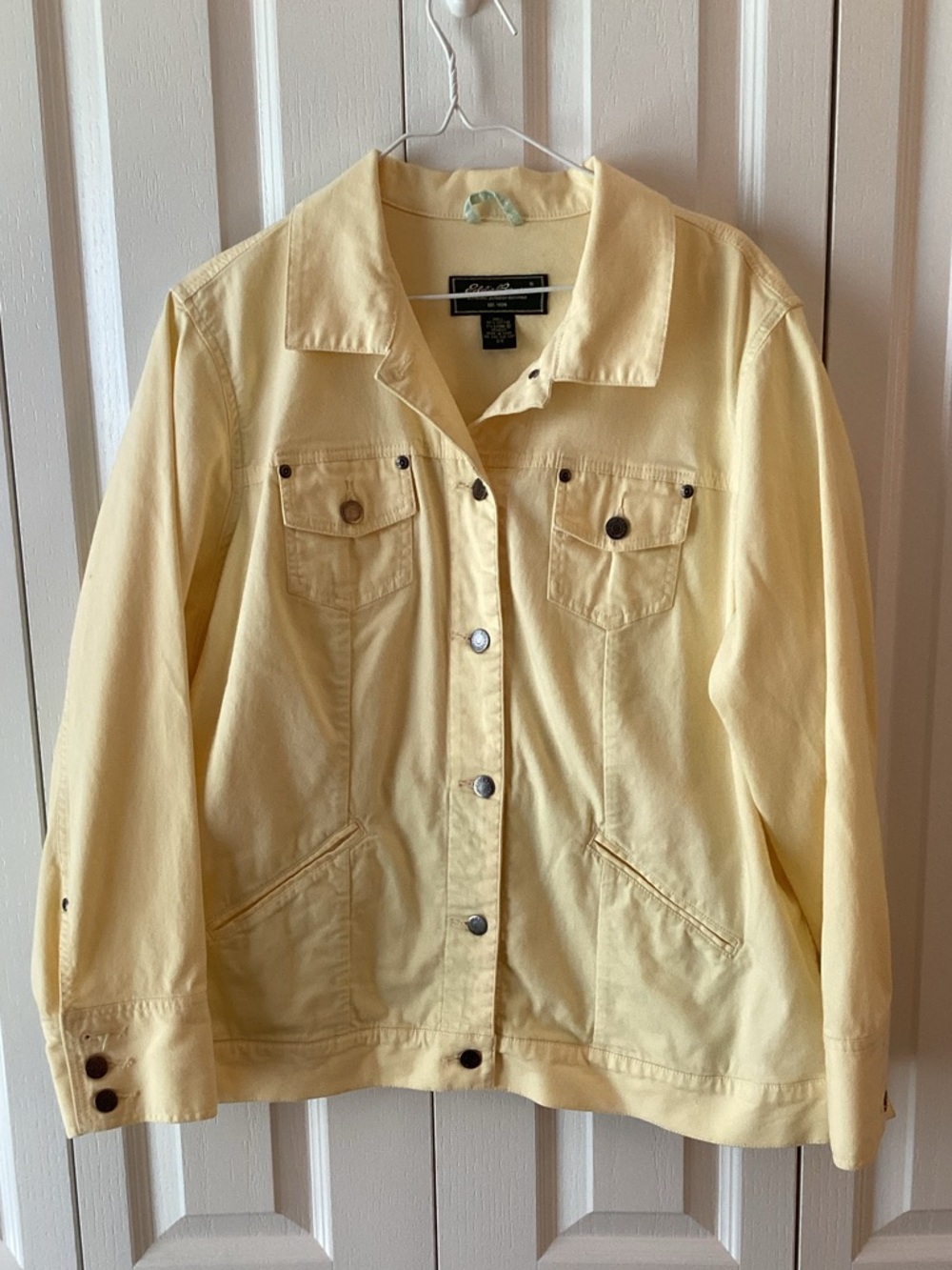 Eddie Bauer Womens Light Weight Denim Jacket Butter Yellow Sz 2X - NWOT